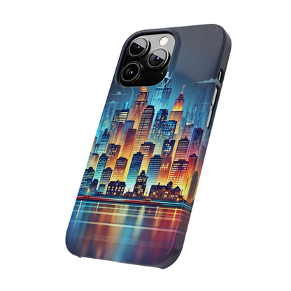 City Scape At Light Slim Phone Cases