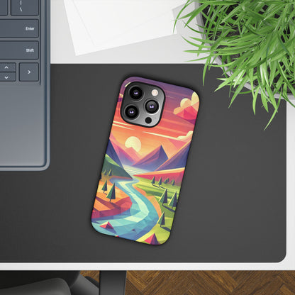 Low-Poly Style Landscape Slim Cases