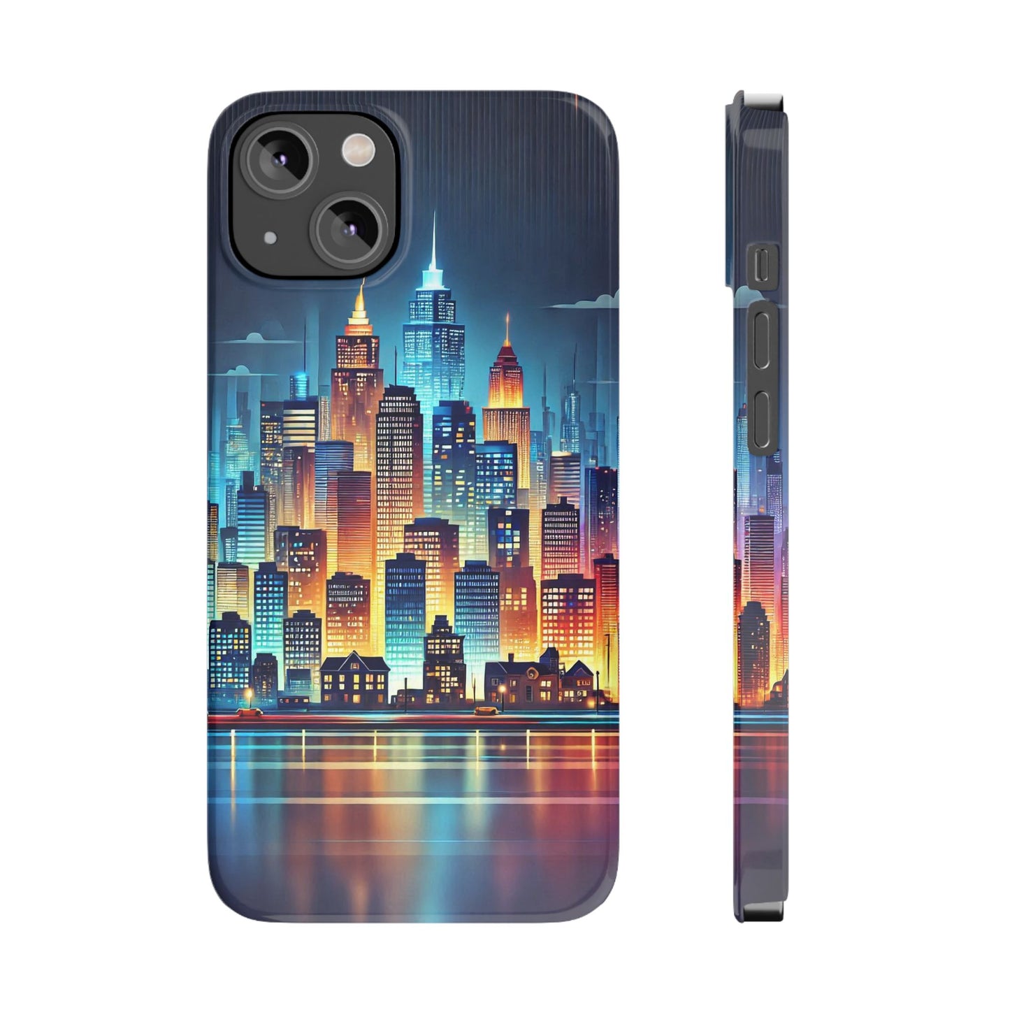 City Scape At Light Slim Phone Cases