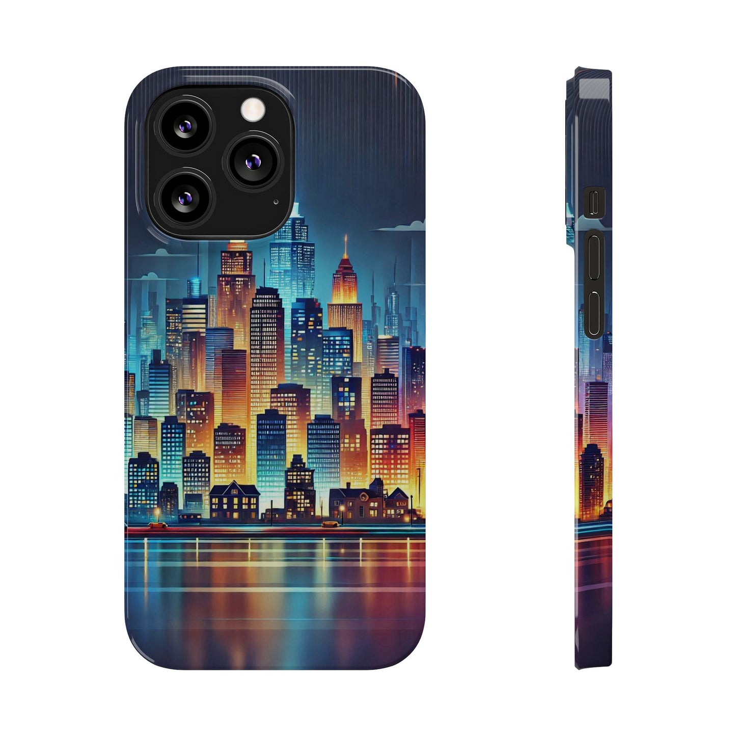 City Scape At Light Slim Phone Cases