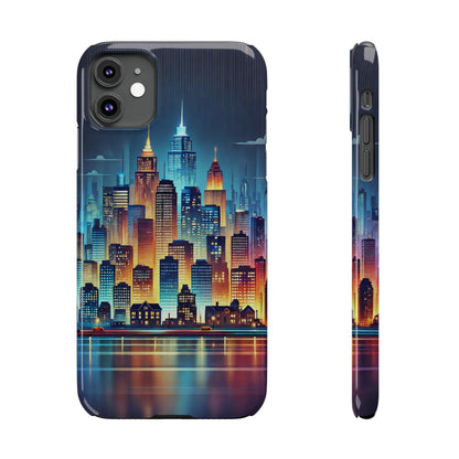 City Scape At Light Slim Phone Cases