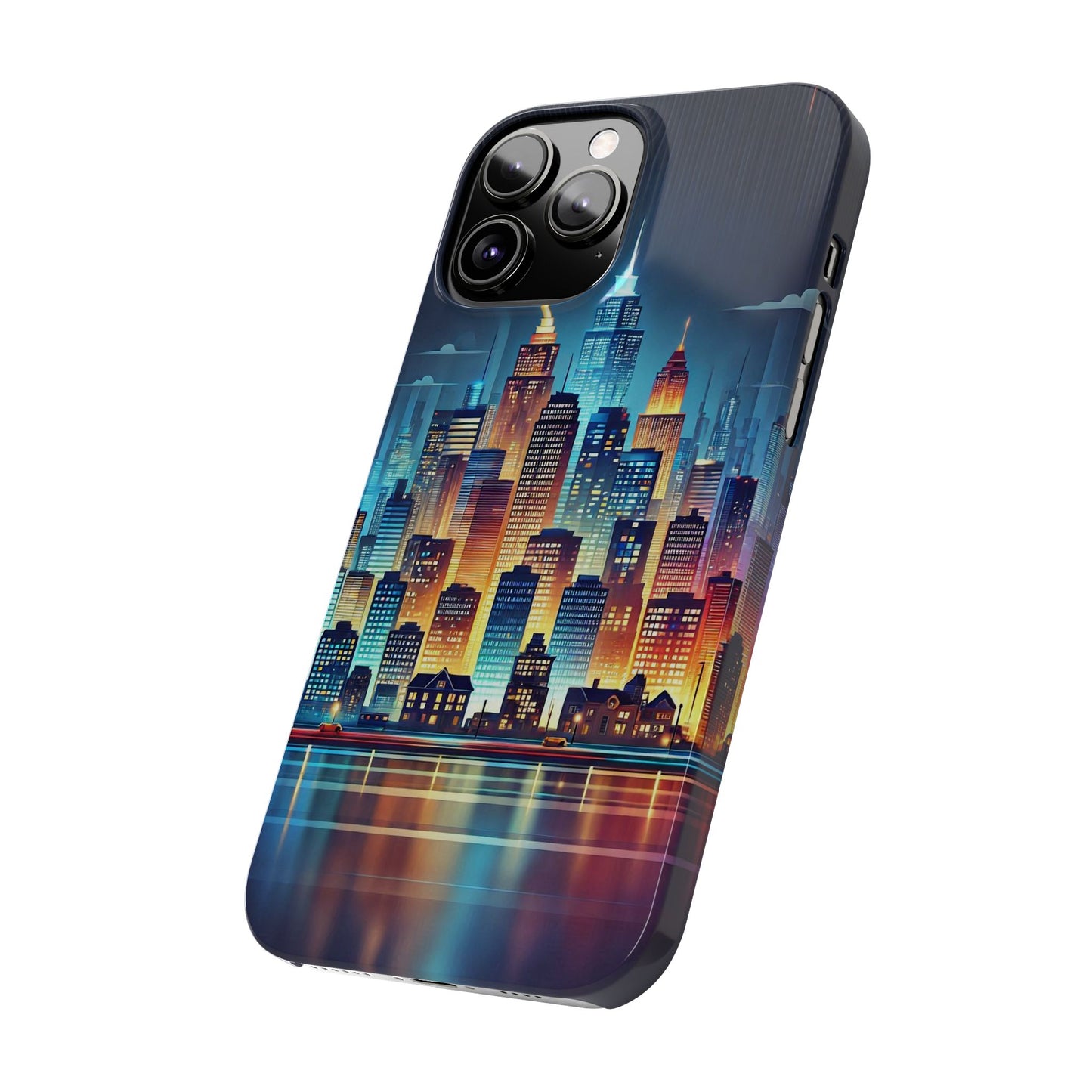 City Scape At Light Slim Phone Cases