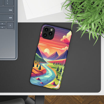 Low-Poly Style Landscape Slim Cases