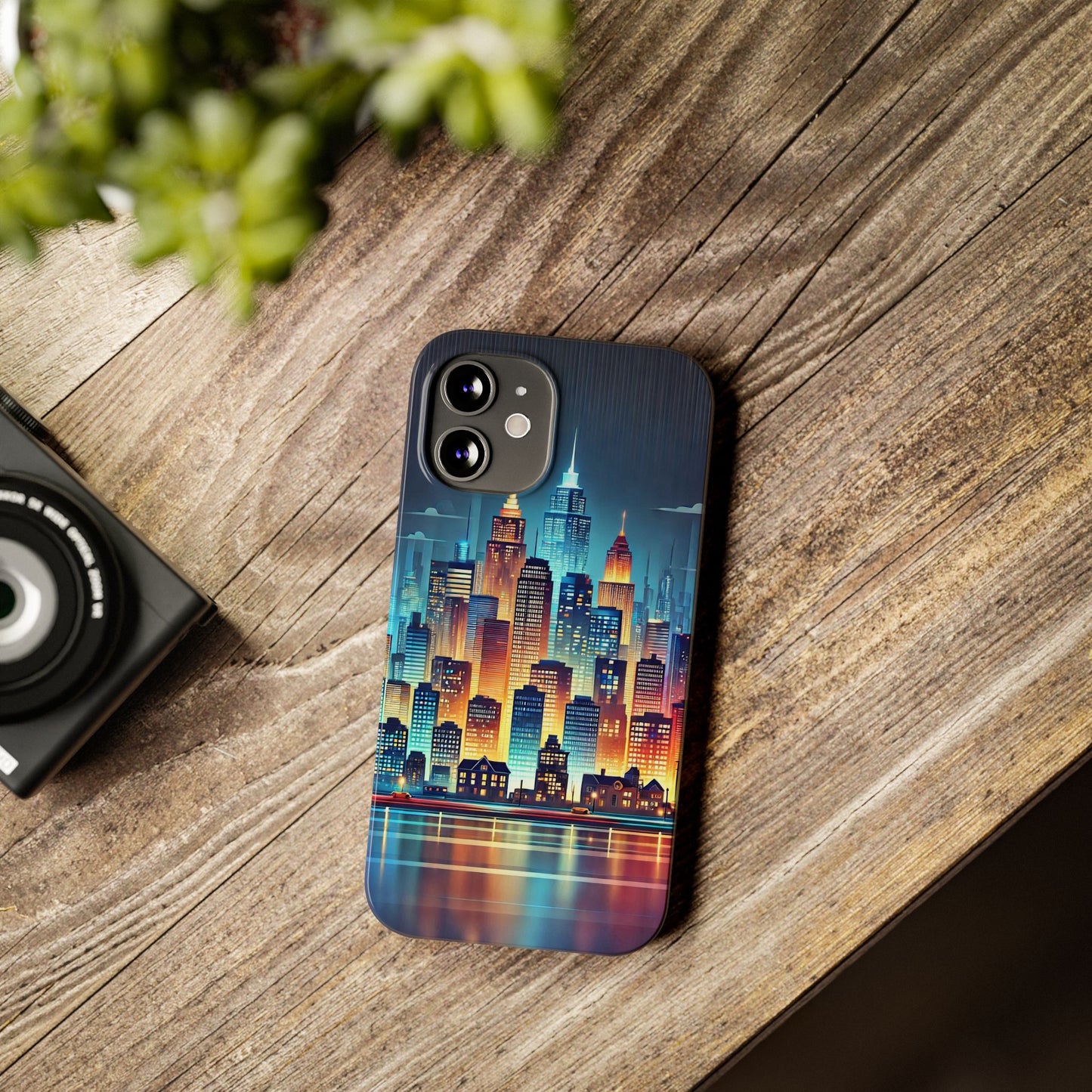 City Scape At Light Slim Phone Cases