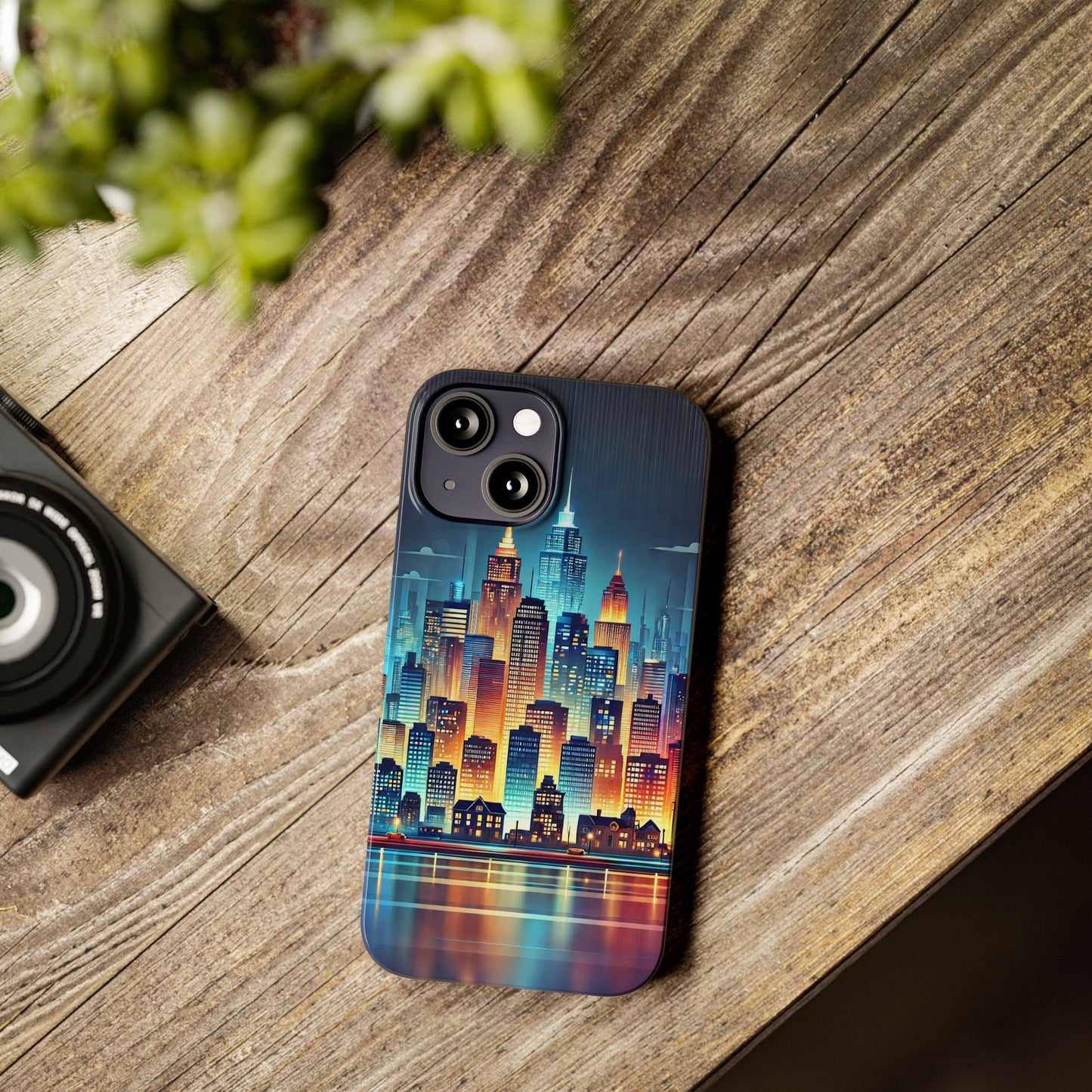 City Scape At Light Slim Phone Cases