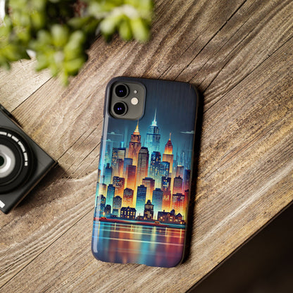 City Scape At Light Slim Phone Cases