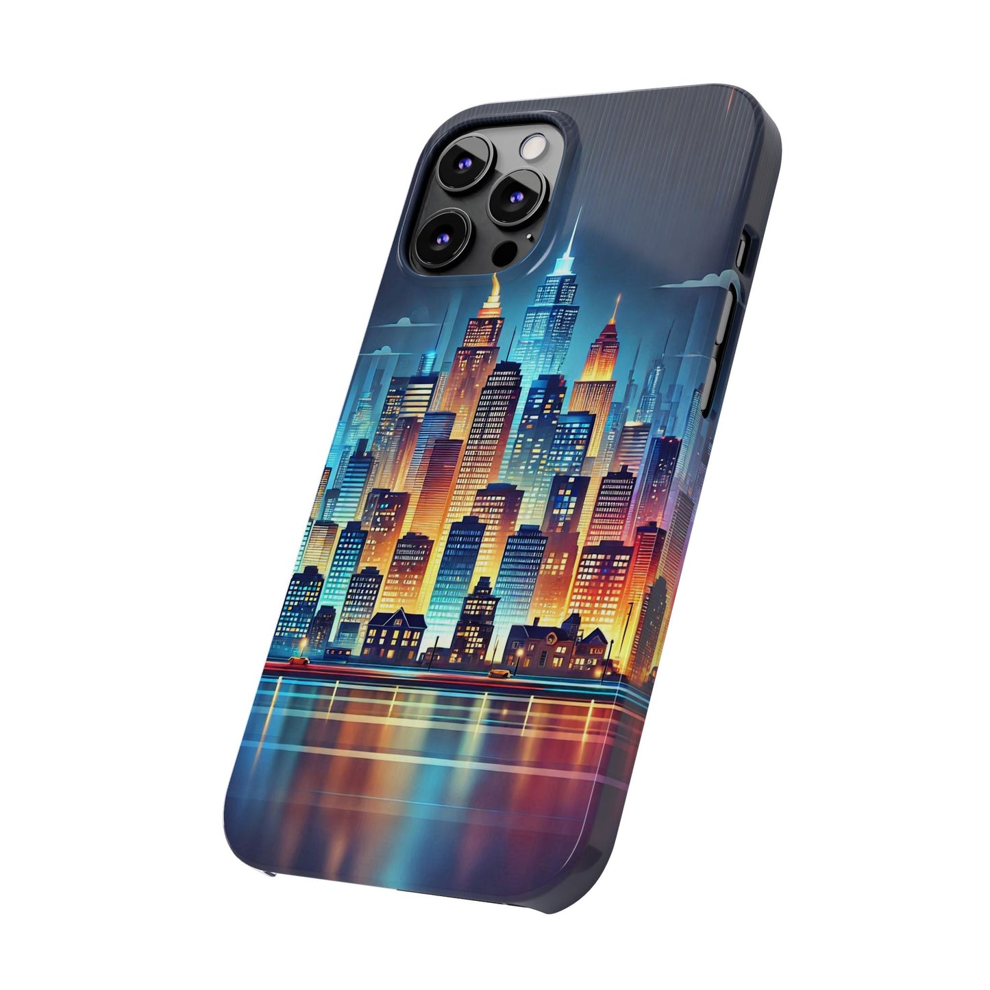 City Scape At Light Slim Phone Cases