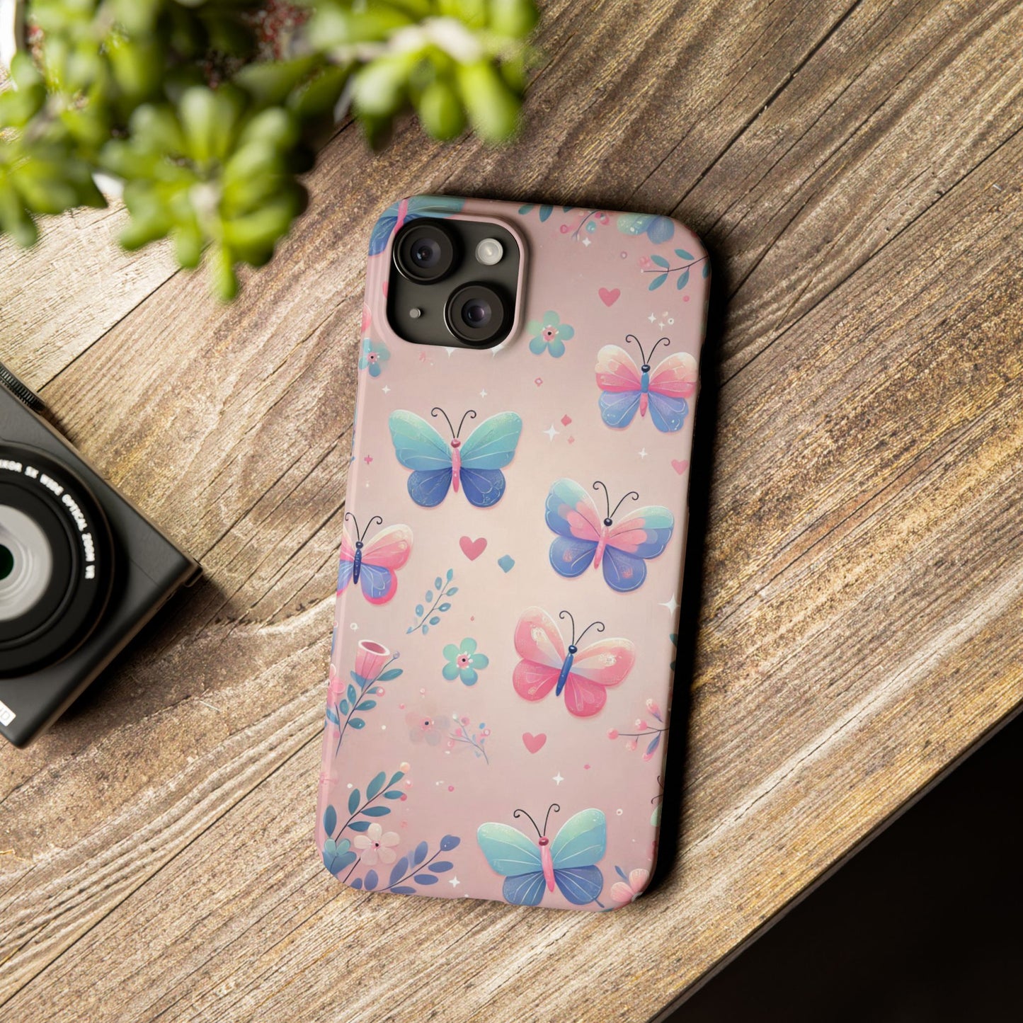 Cute Butterfly Pattern  Slim Phone Case - FC-104