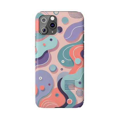 Abstract organic shapes in purple, mint Theme Slim Phone Cases- FC-101