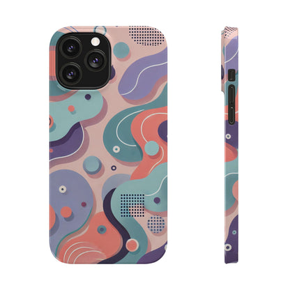 Abstract organic shapes in purple, mint Theme Slim Phone Cases- FC-101