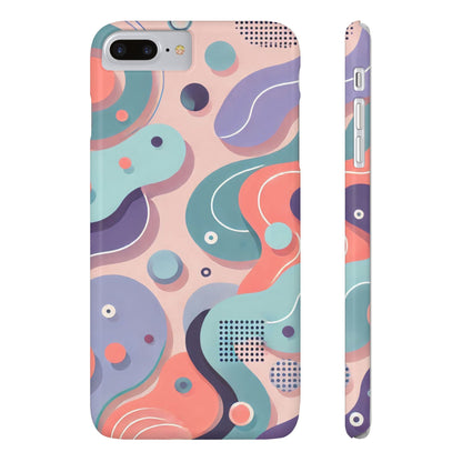 Abstract organic shapes in purple, mint Theme Slim Phone Cases- FC-101