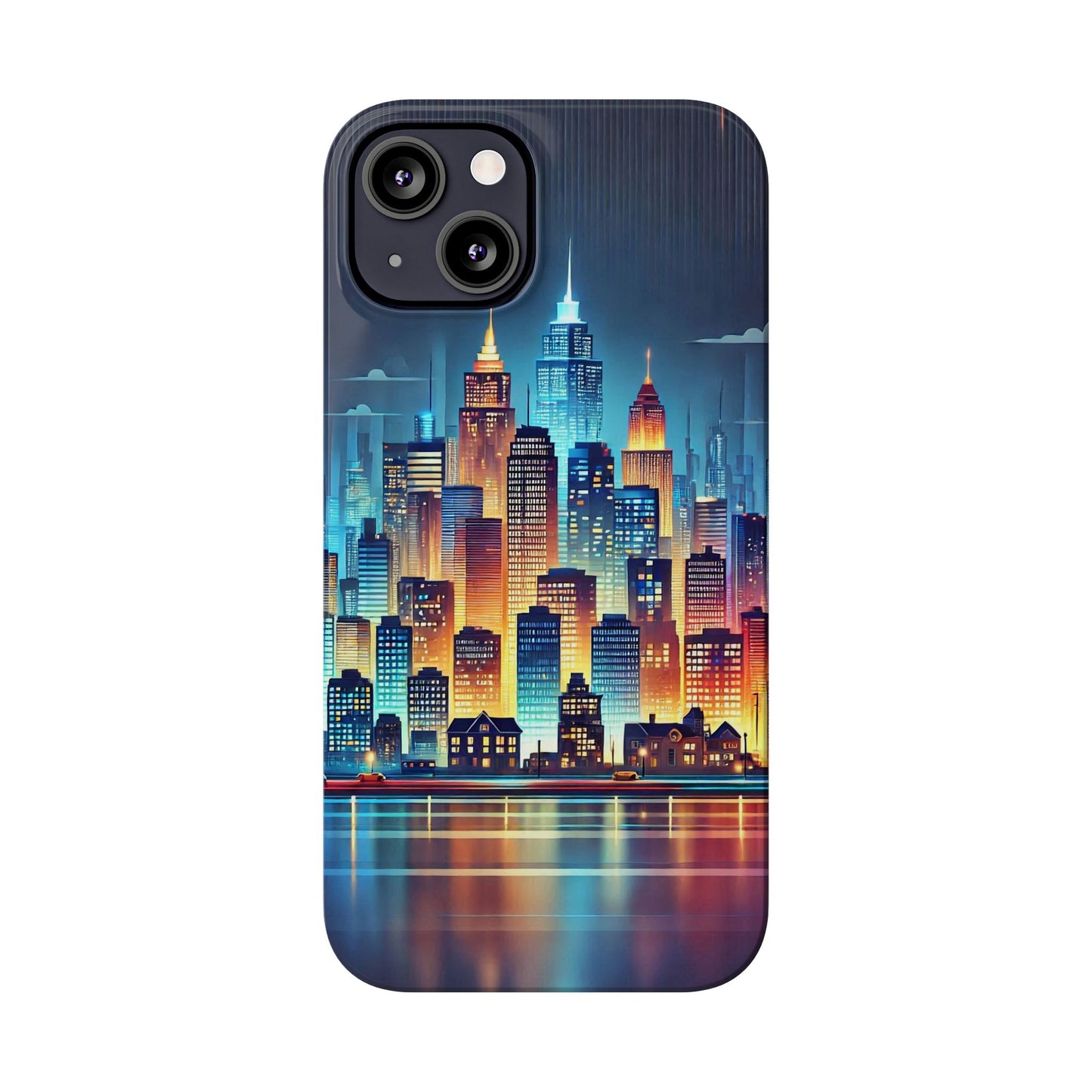 City Scape At Light Slim Phone Cases