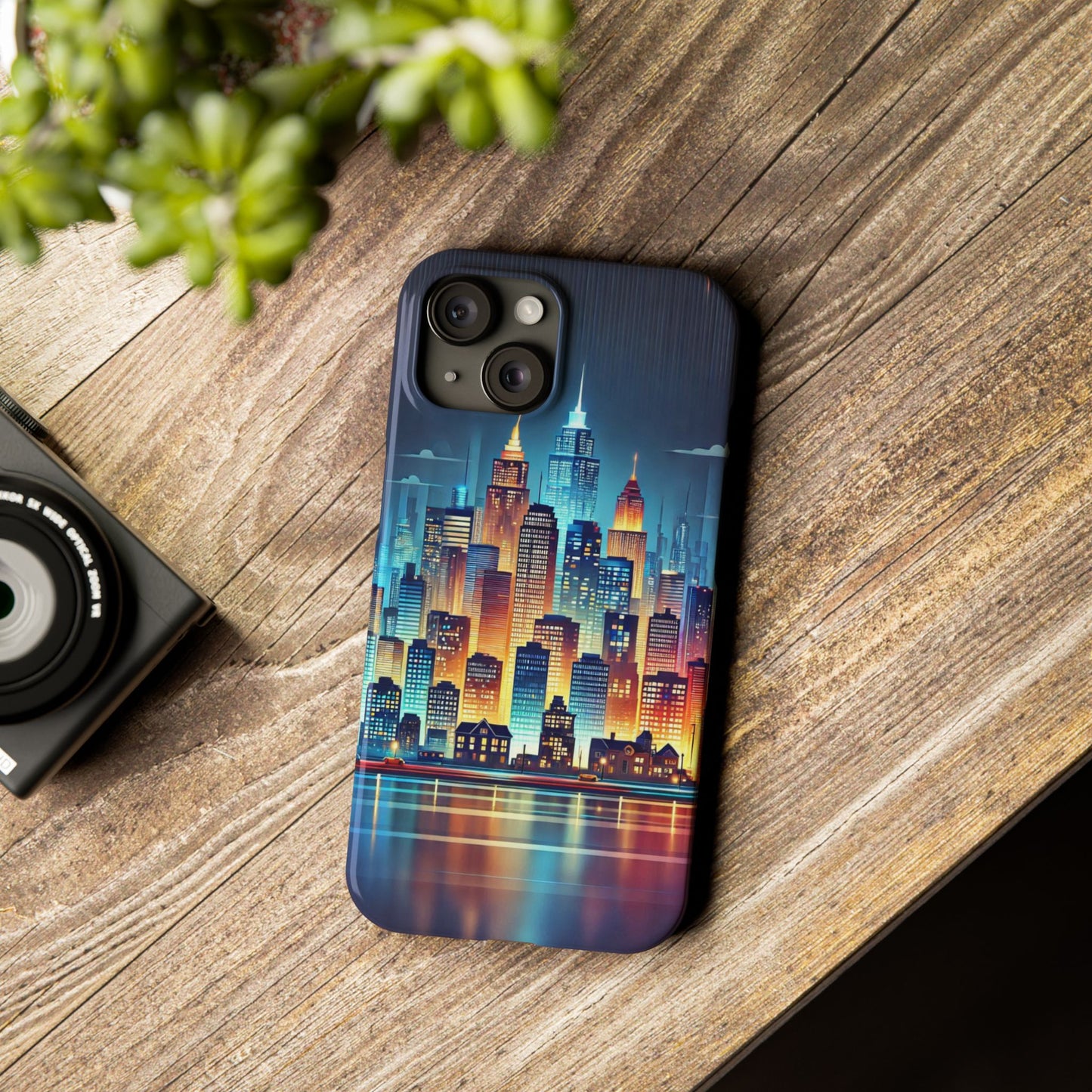 City Scape At Light Slim Phone Cases