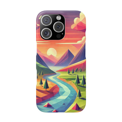 Low-Poly Style Landscape Slim Cases