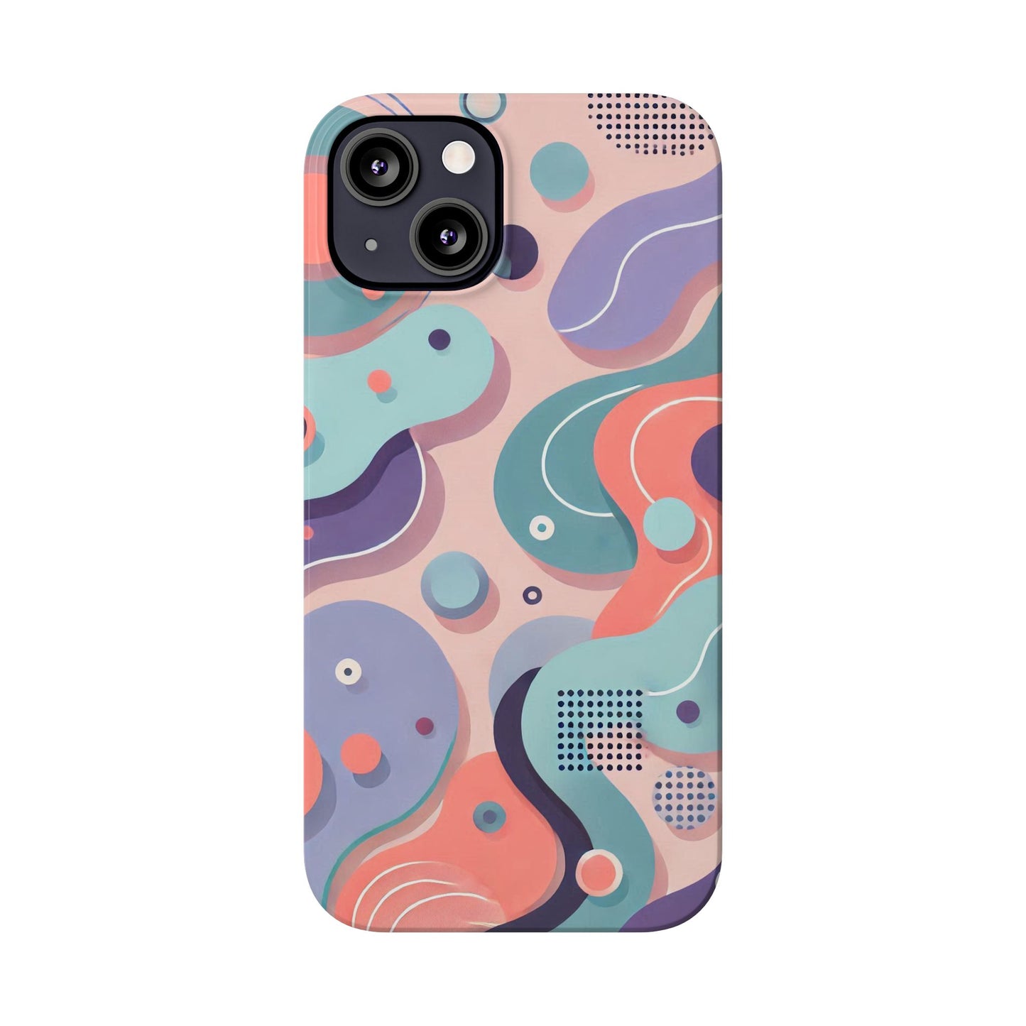 Abstract organic shapes in purple, mint Theme Slim Phone Cases- FC-101