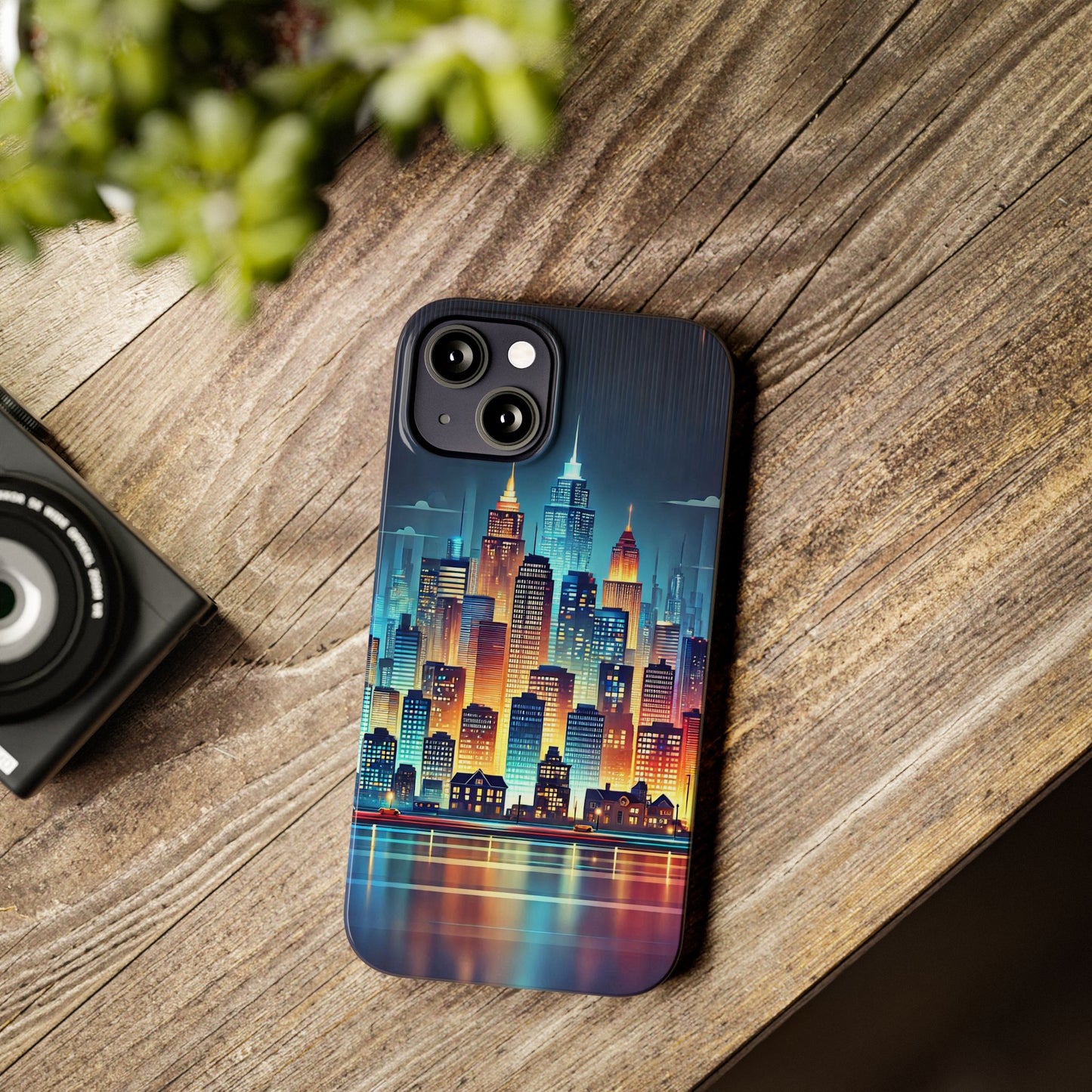 City Scape At Light Slim Phone Cases