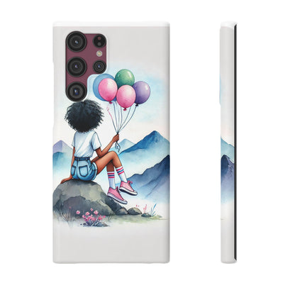 Watercolor Cut Girl in Mountain Slim Cases