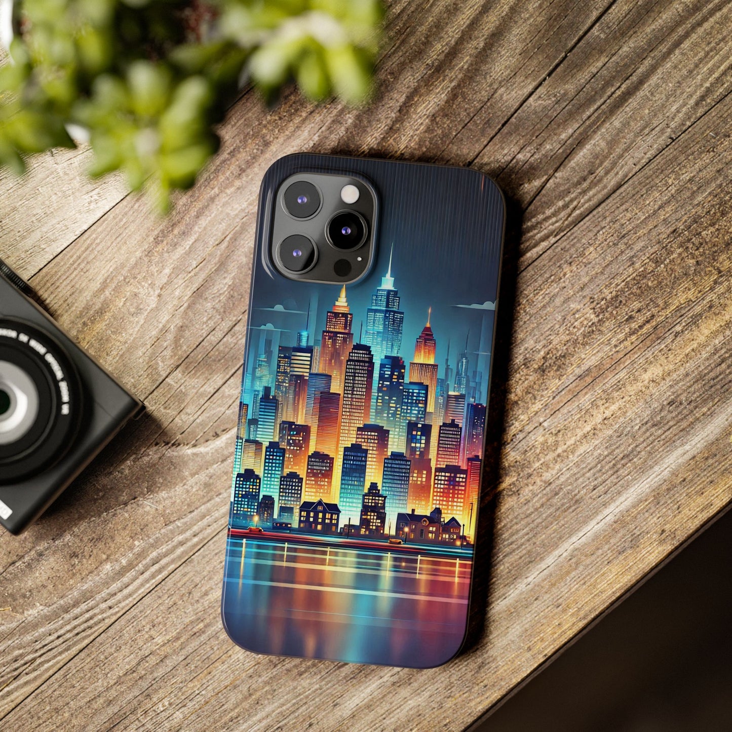 City Scape At Light Slim Phone Cases