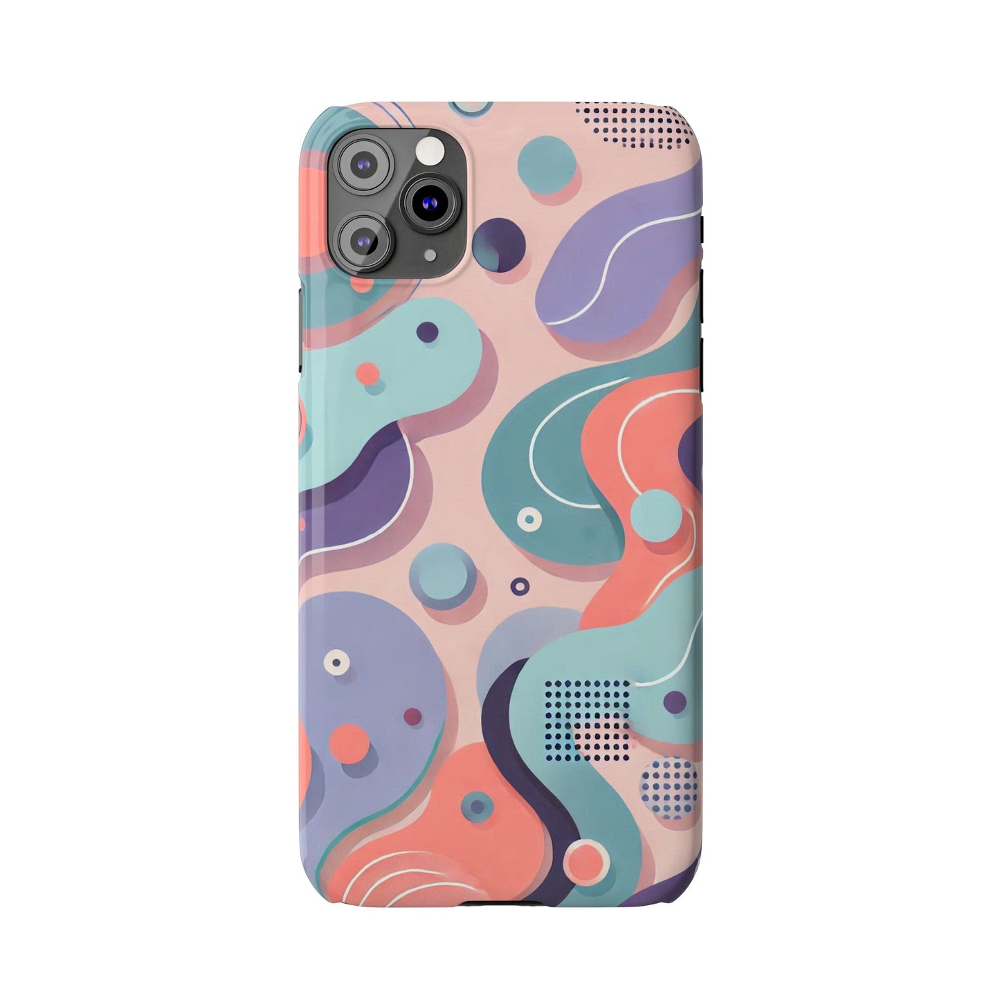 Abstract organic shapes in purple, mint Theme Slim Phone Cases- FC-101