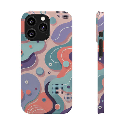 Abstract organic shapes in purple, mint Theme Slim Phone Cases- FC-101