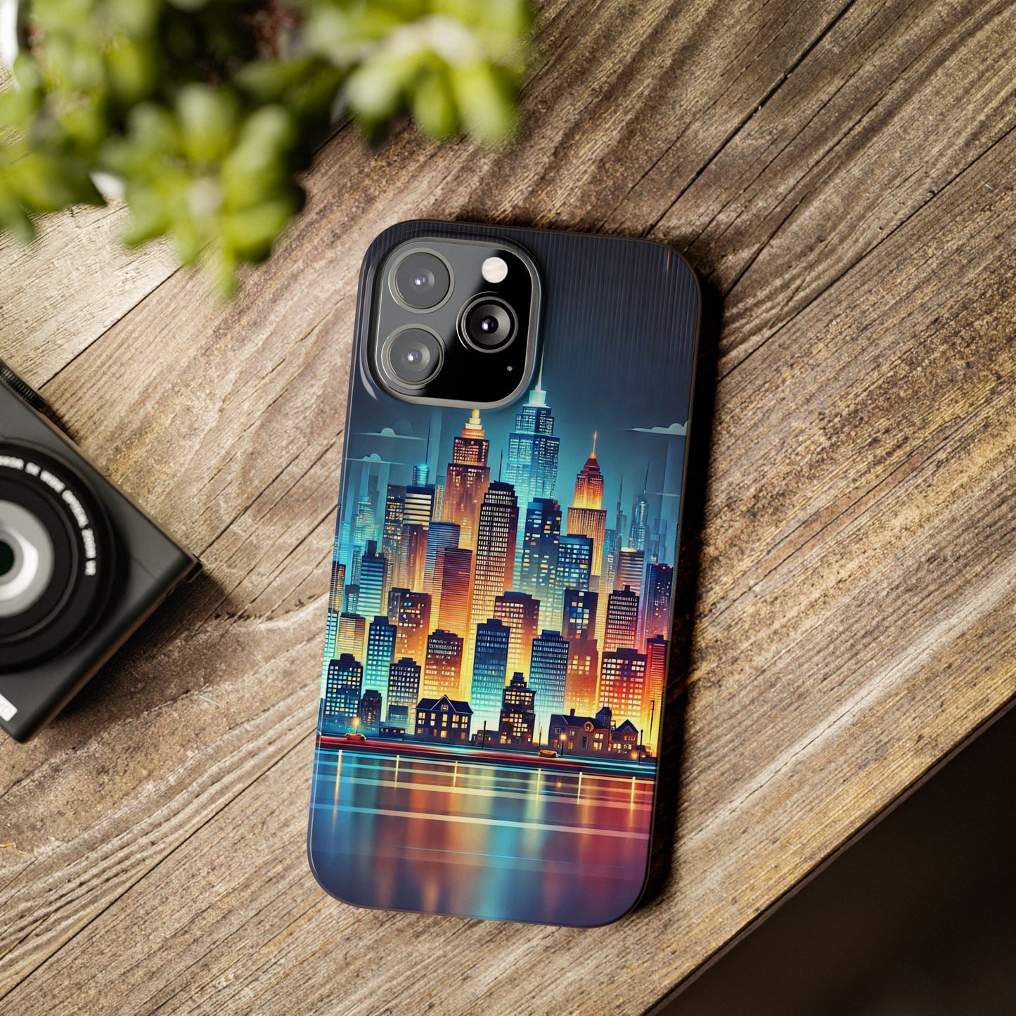 City Scape At Light Slim Phone Cases