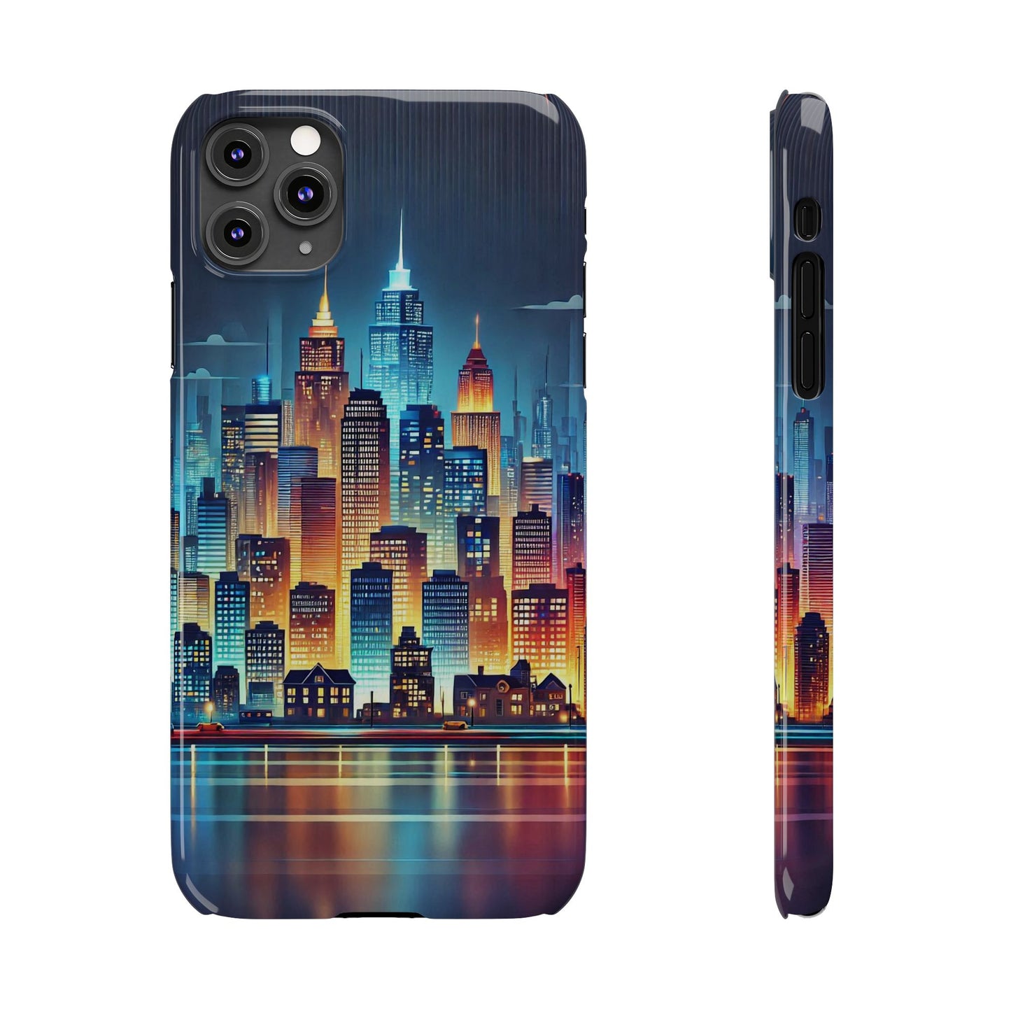 City Scape At Light Slim Phone Cases