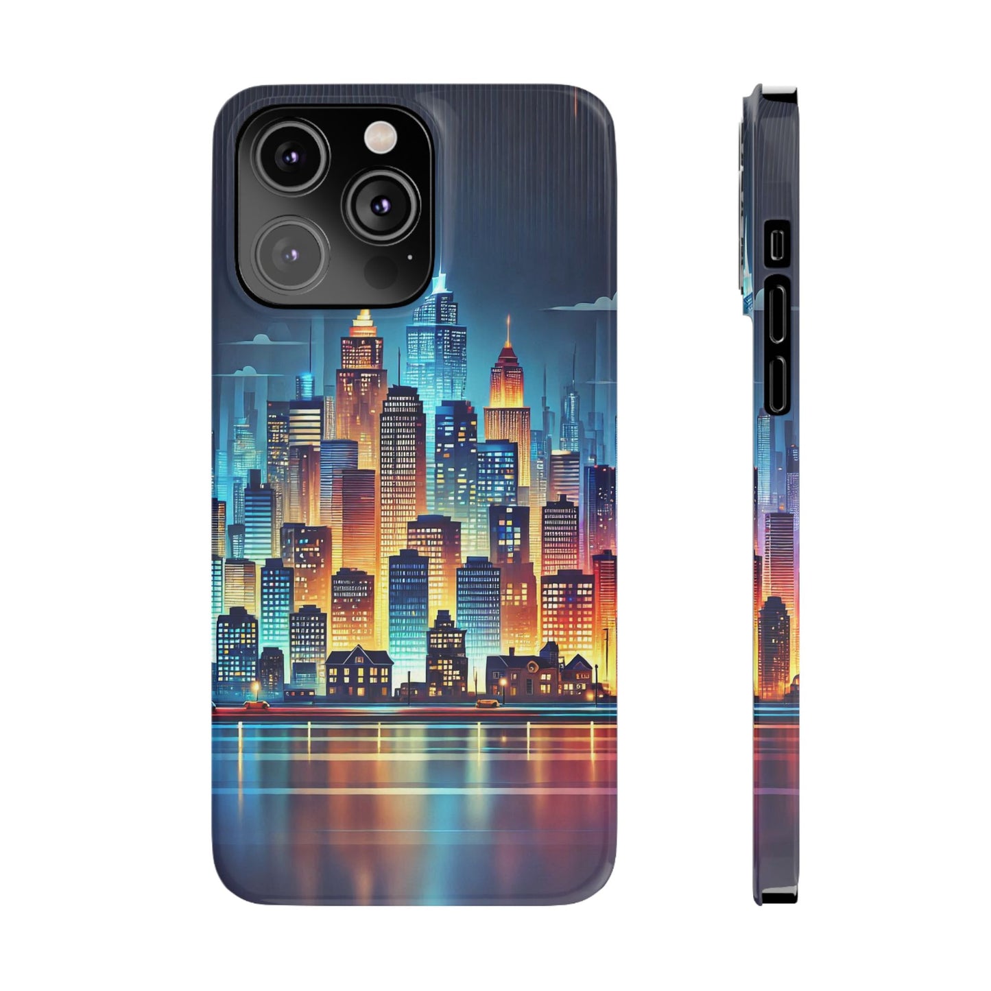 City Scape At Light Slim Phone Cases