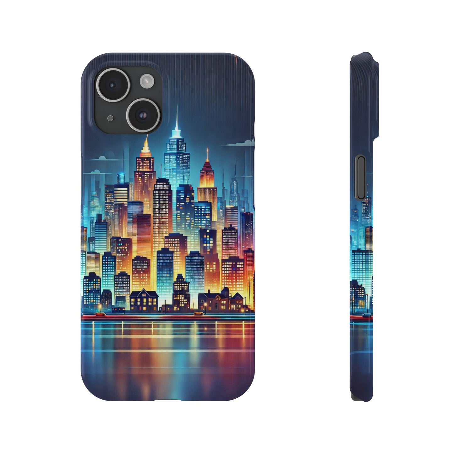 City Scape At Light Slim Phone Cases