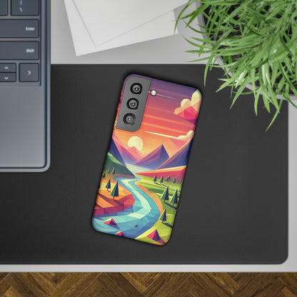 Low-Poly Style Landscape Slim Cases