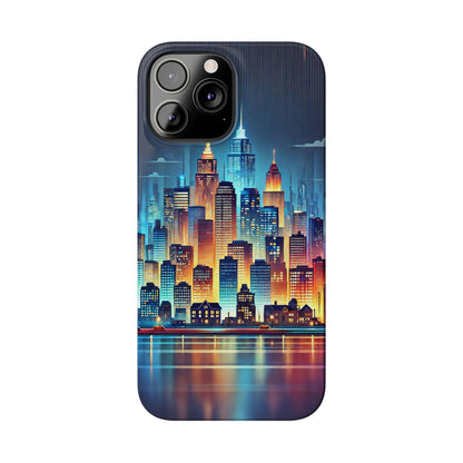 City Scape At Light Slim Phone Cases