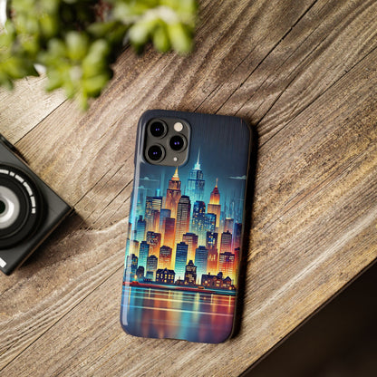 City Scape At Light Slim Phone Cases