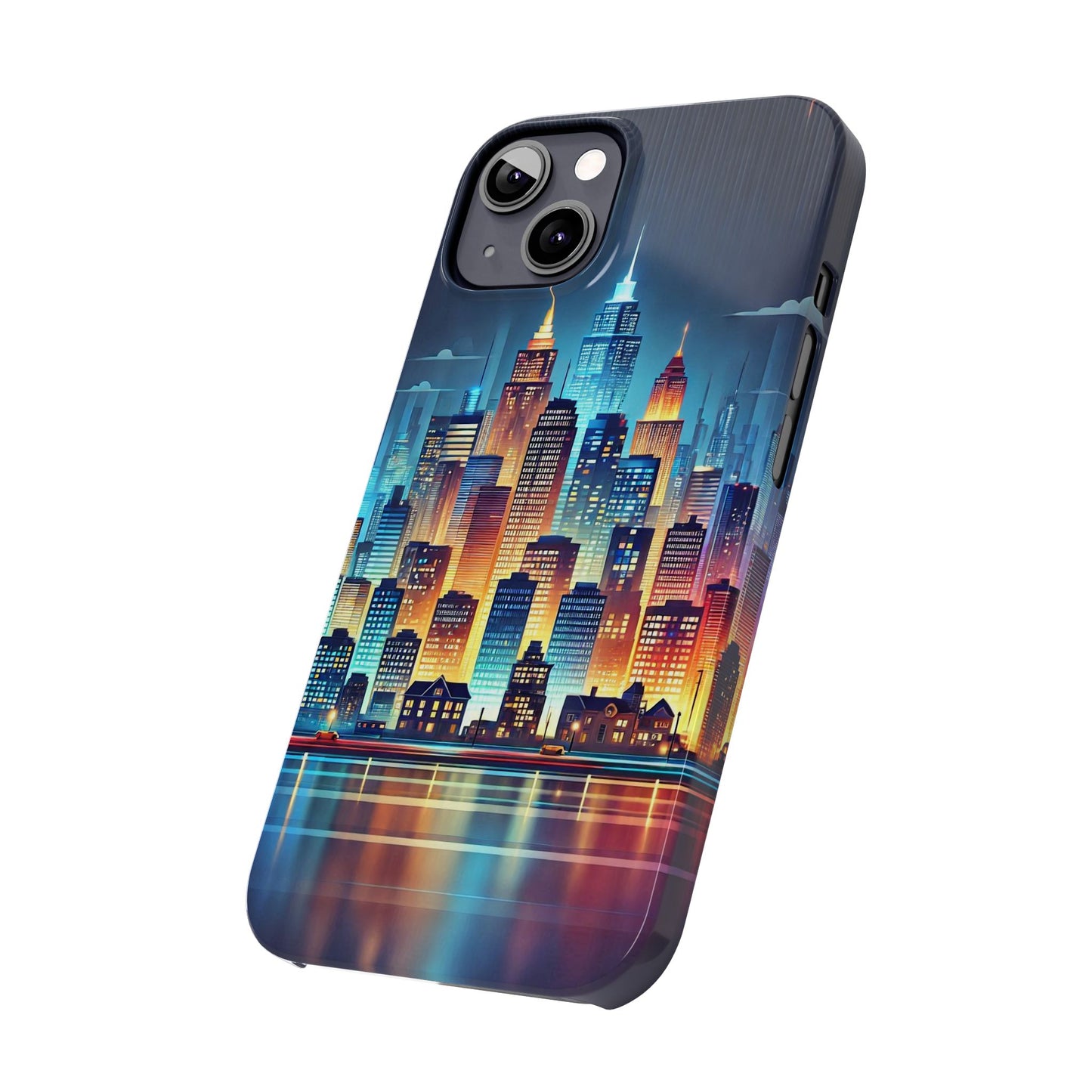 City Scape At Light Slim Phone Cases