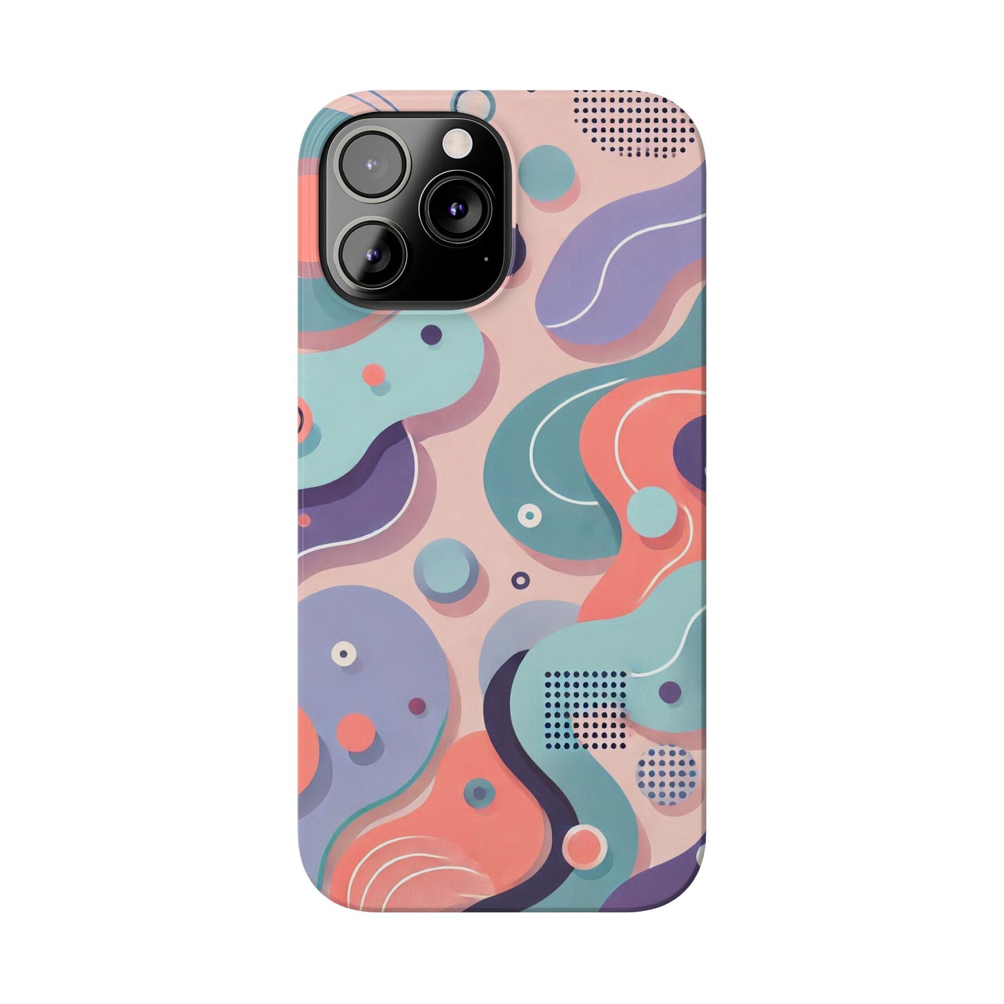 Abstract organic shapes in purple, mint Theme Slim Phone Cases- FC-101