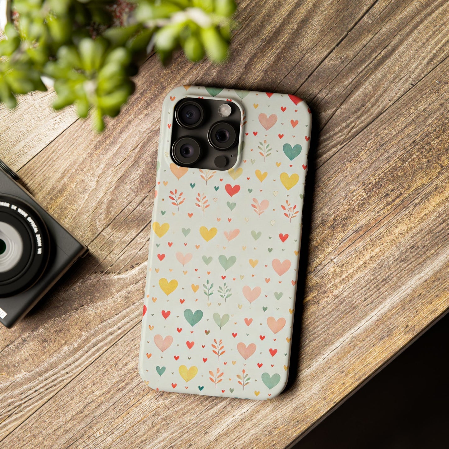 Hearts Slim Phone Case - FC-109