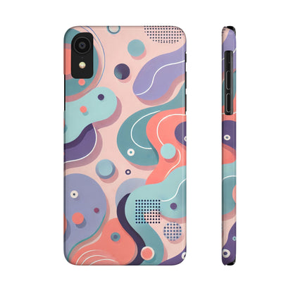 Abstract organic shapes in purple, mint Theme Slim Phone Cases- FC-101