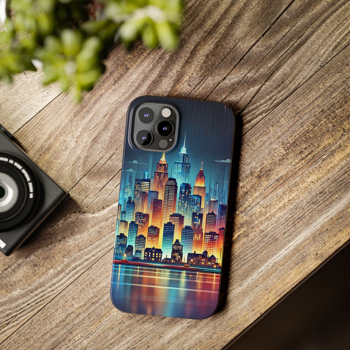 City Scape At Light Slim Phone Cases