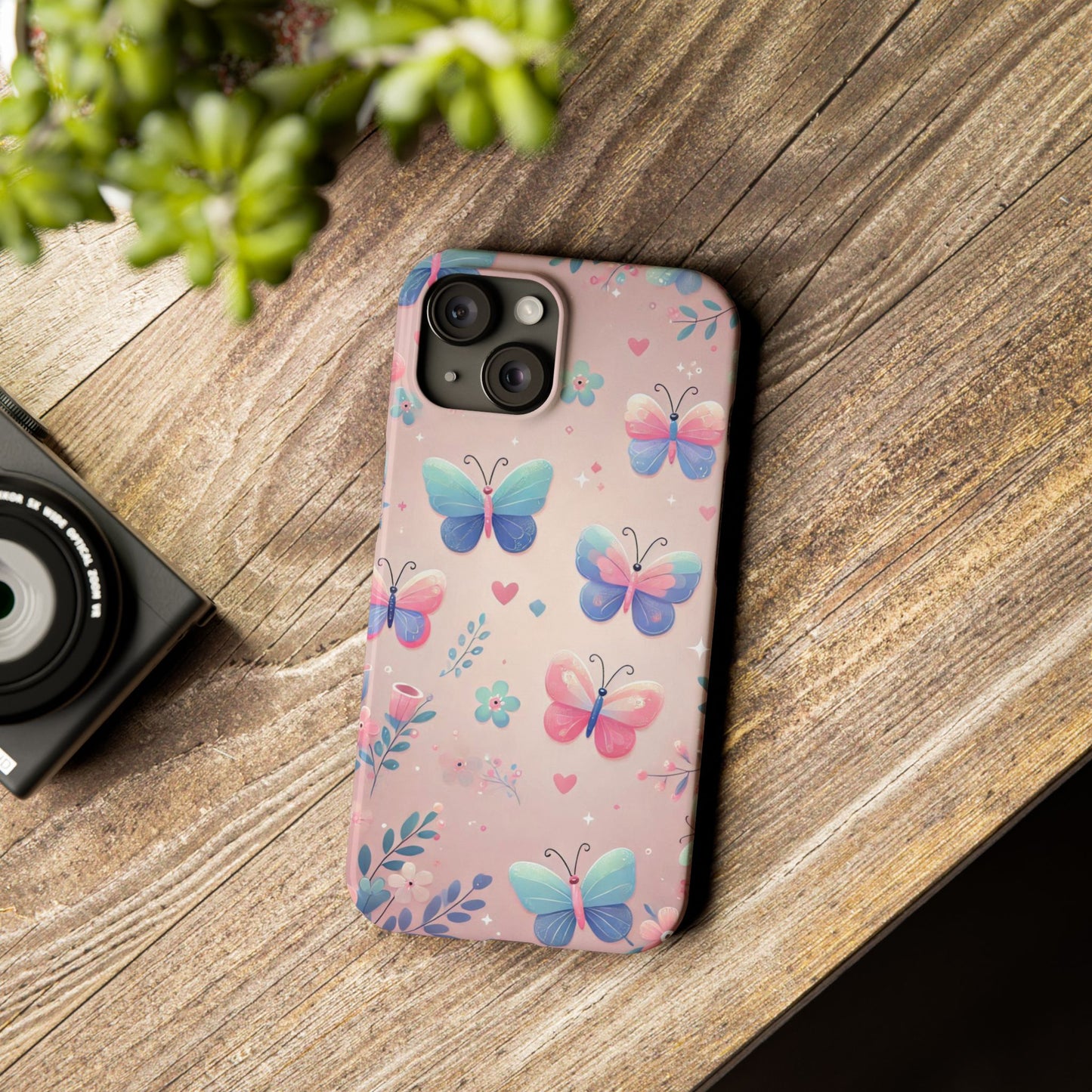 Cute Butterfly Pattern  Slim Phone Case - FC-104