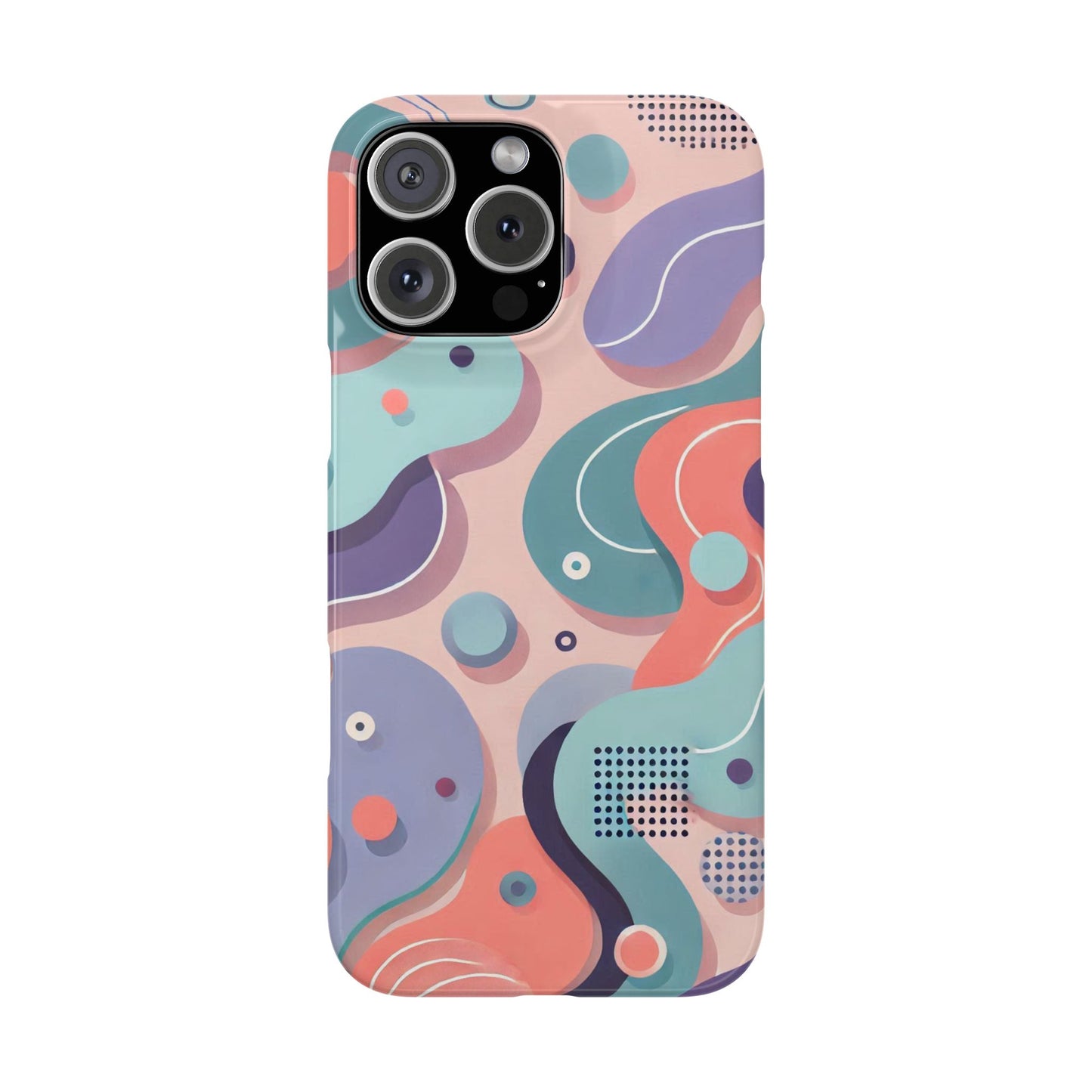 Abstract organic shapes in purple, mint Theme Slim Phone Cases- FC-101