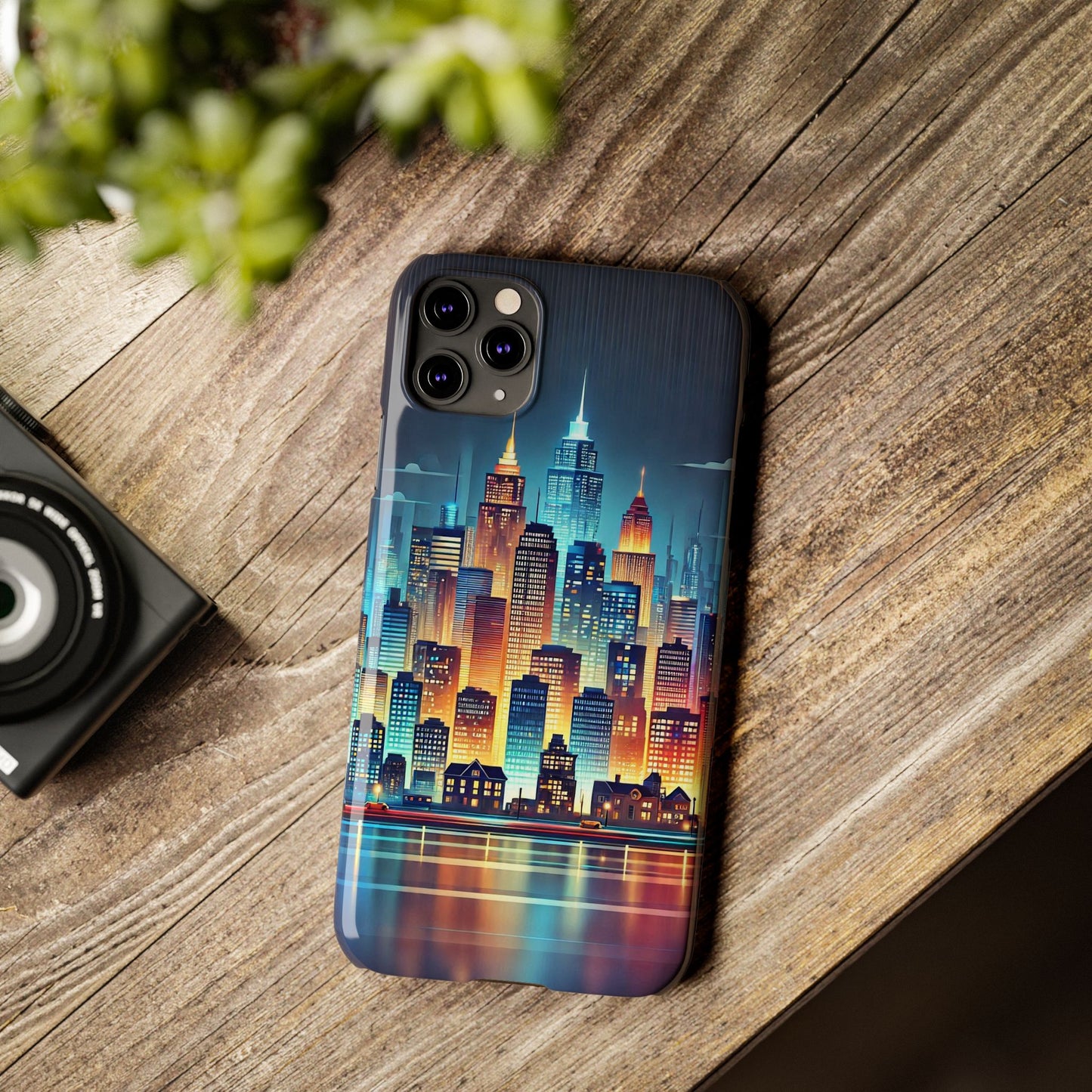 City Scape At Light Slim Phone Cases