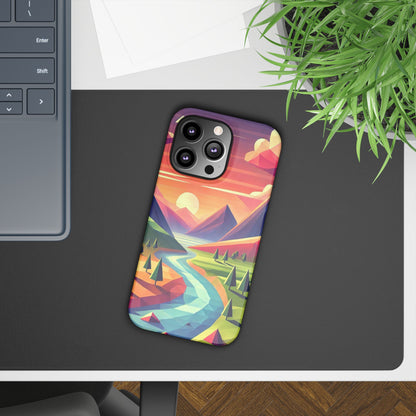 Low-Poly Style Landscape Slim Cases