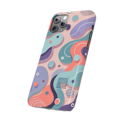 Abstract organic shapes in purple, mint Theme Slim Phone Cases- FC-101