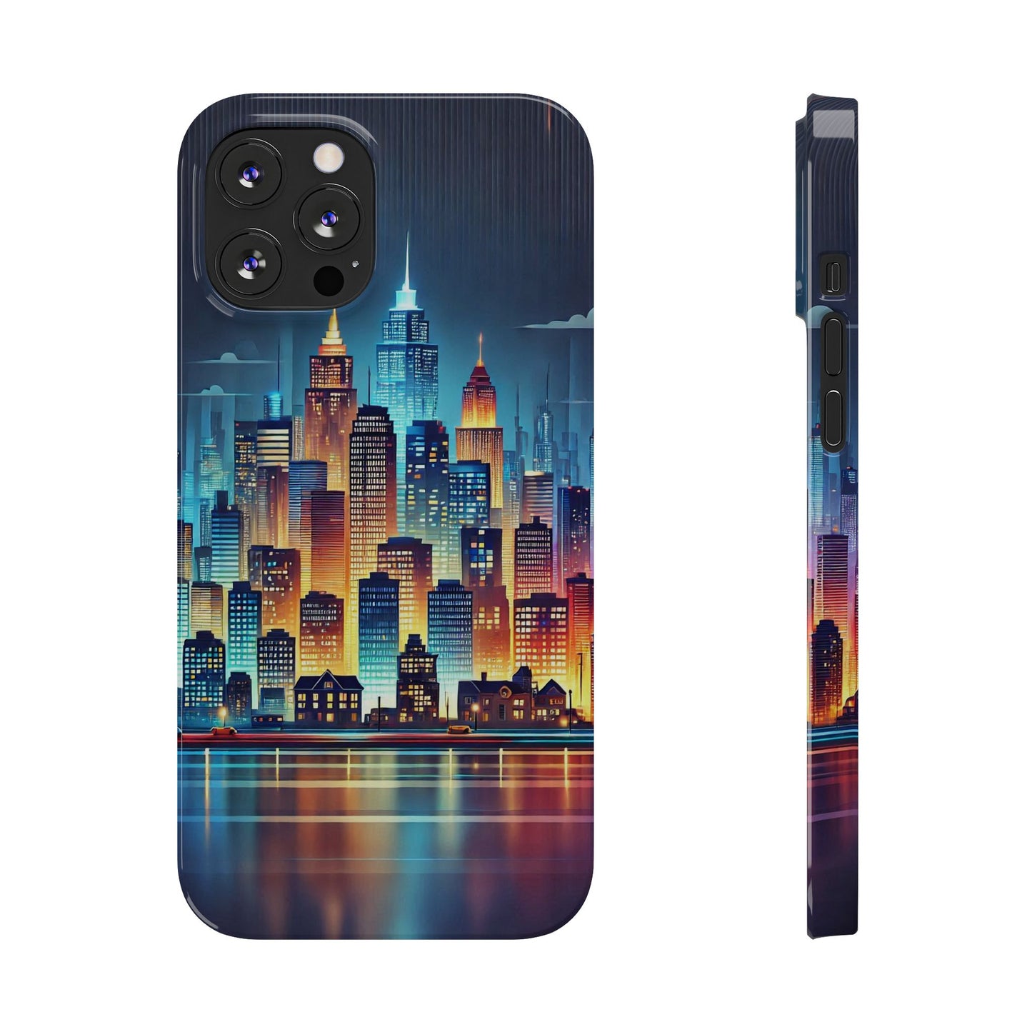 City Scape At Light Slim Phone Cases