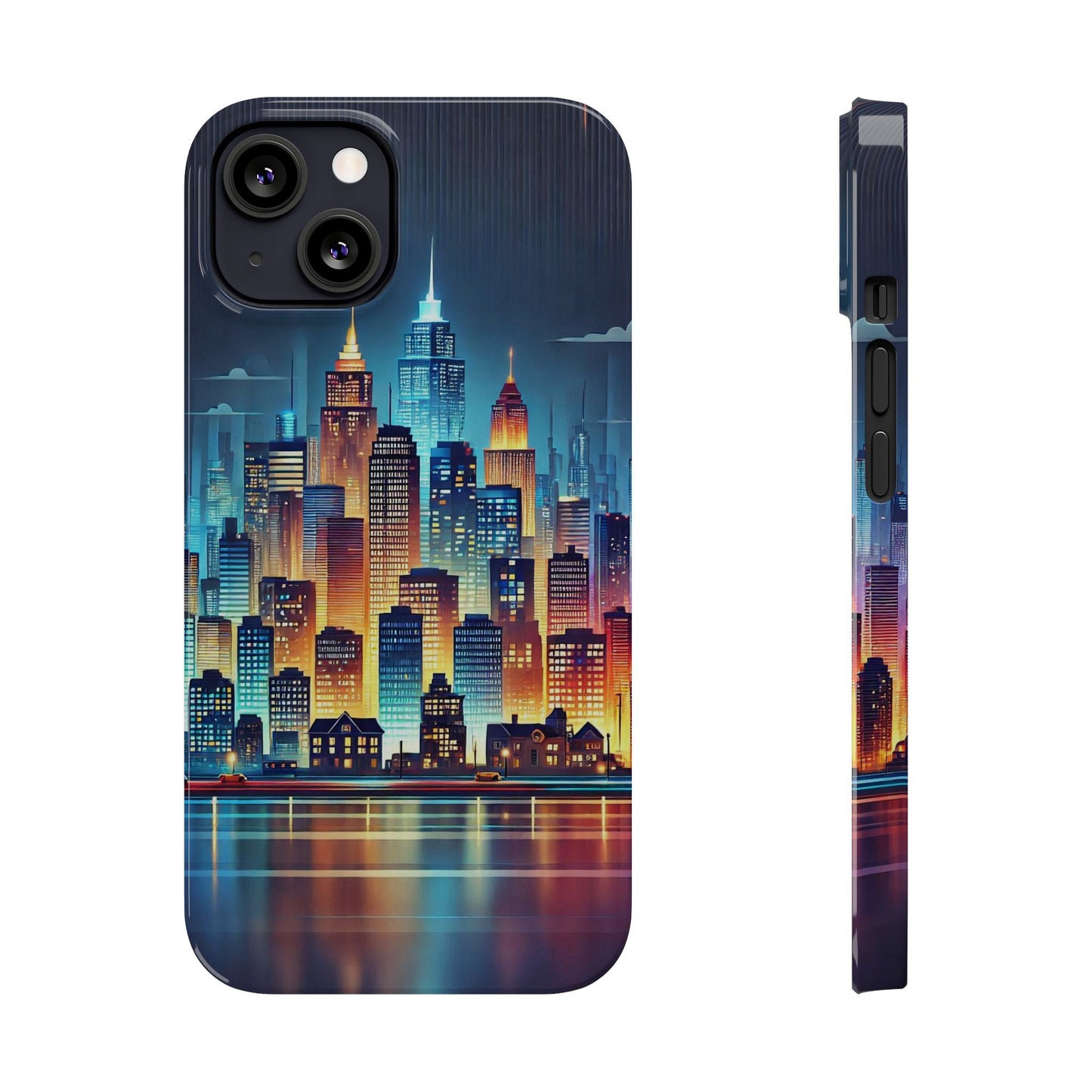 City Scape At Light Slim Phone Cases