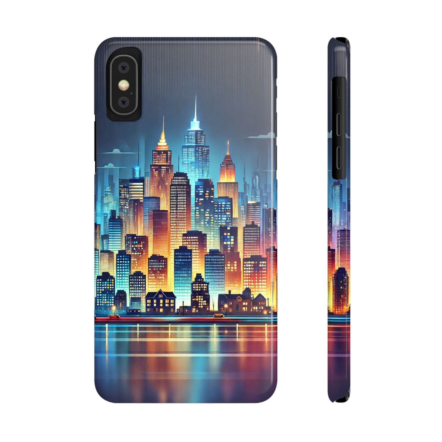 City Scape At Light Slim Phone Cases