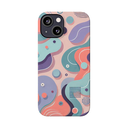 Abstract organic shapes in purple, mint Theme Slim Phone Cases- FC-101