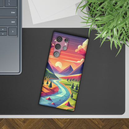 Low-Poly Style Landscape Slim Cases