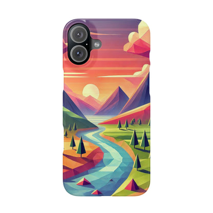 Low-Poly Style Landscape Slim Cases