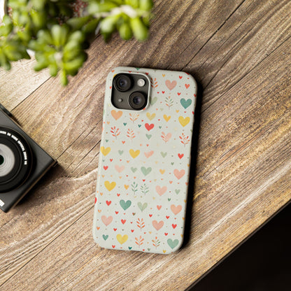 Hearts Slim Phone Case - FC-109